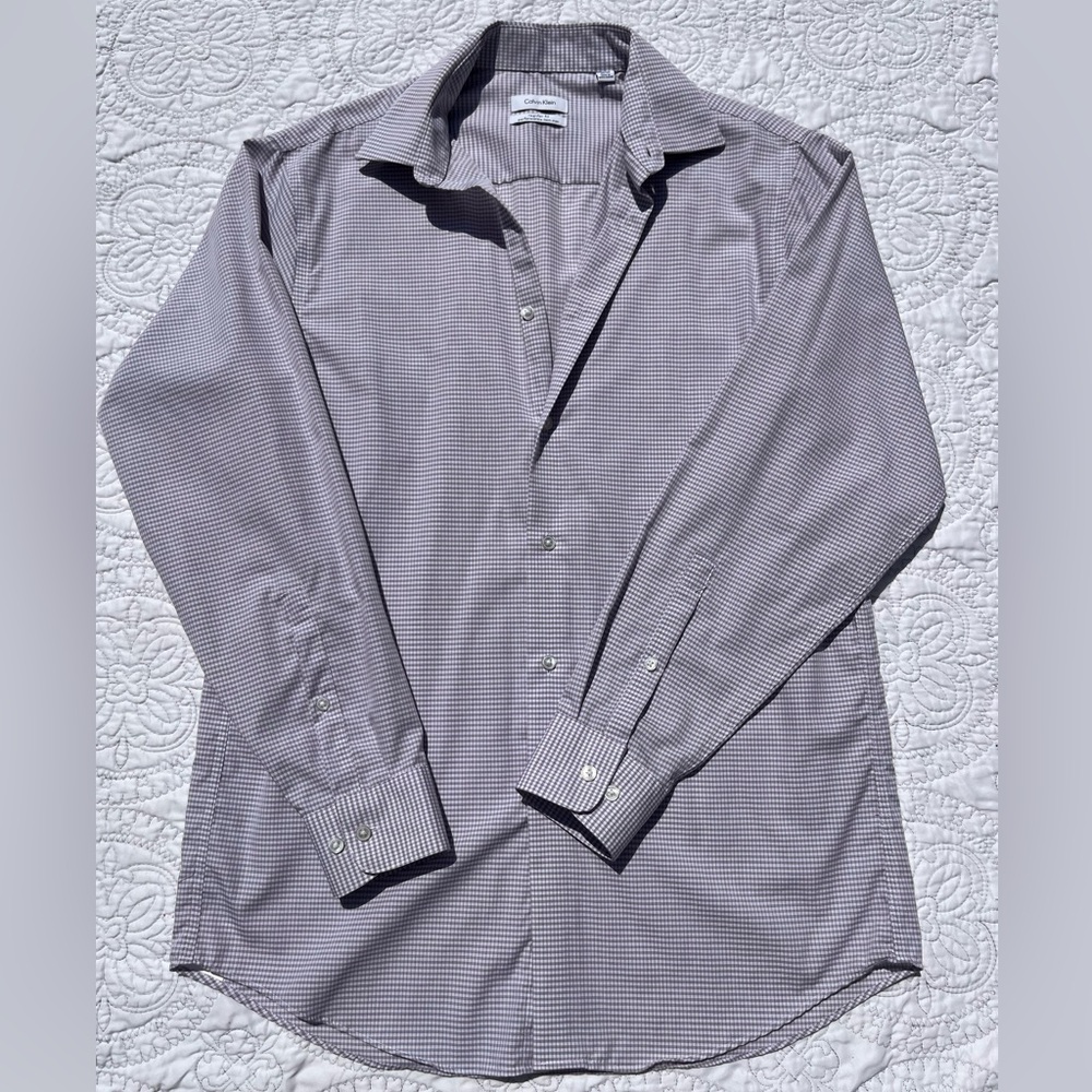 Calvin Klein collared button down checkered shirt